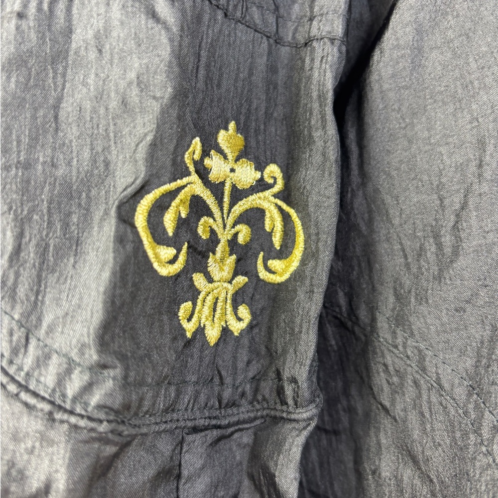 Vintage Basic Edition Black Gold Windbreaker Nylo… - image 3